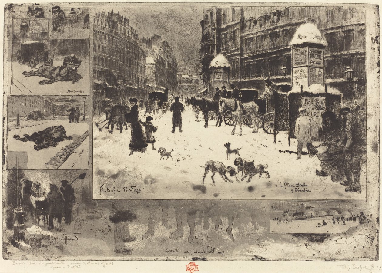 Winter in Paris von Felix Hilaire Buhot