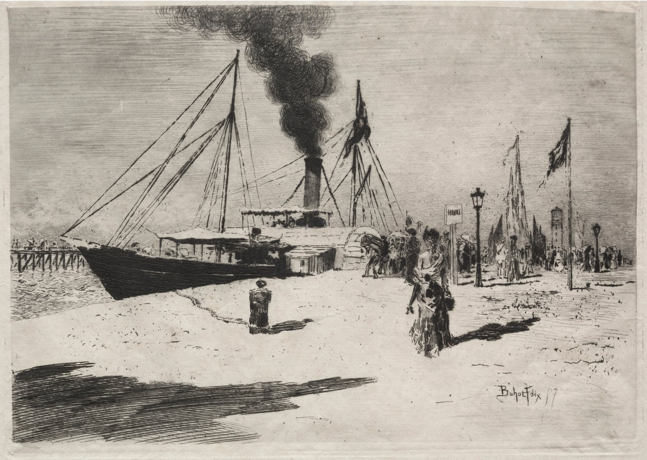 Der Kai von Trouville, 1877 von Felix Hilaire Buhot