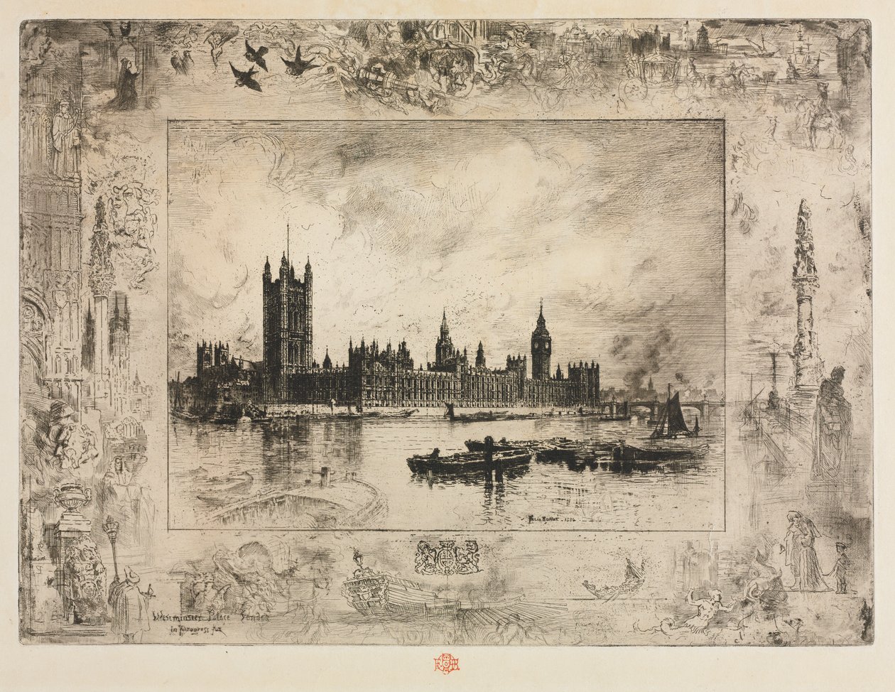 Westminster Place, 1884 von Felix Hilaire Buhot