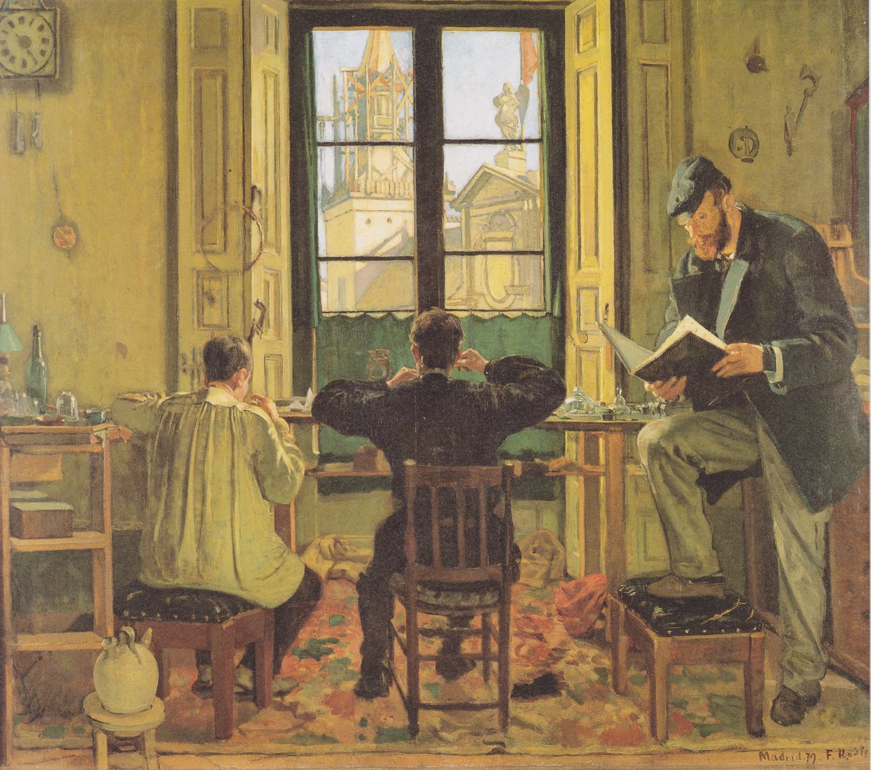 Uhrmacherwerkstätte in Madrid von Ferdinand Hodler