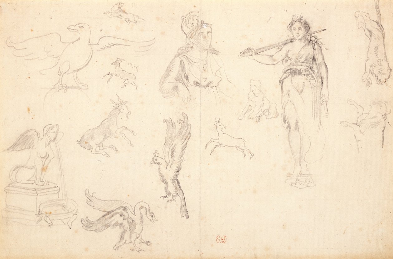 Tier- und Figurenstudien von Ferdinand Victor Eugene Delacroix