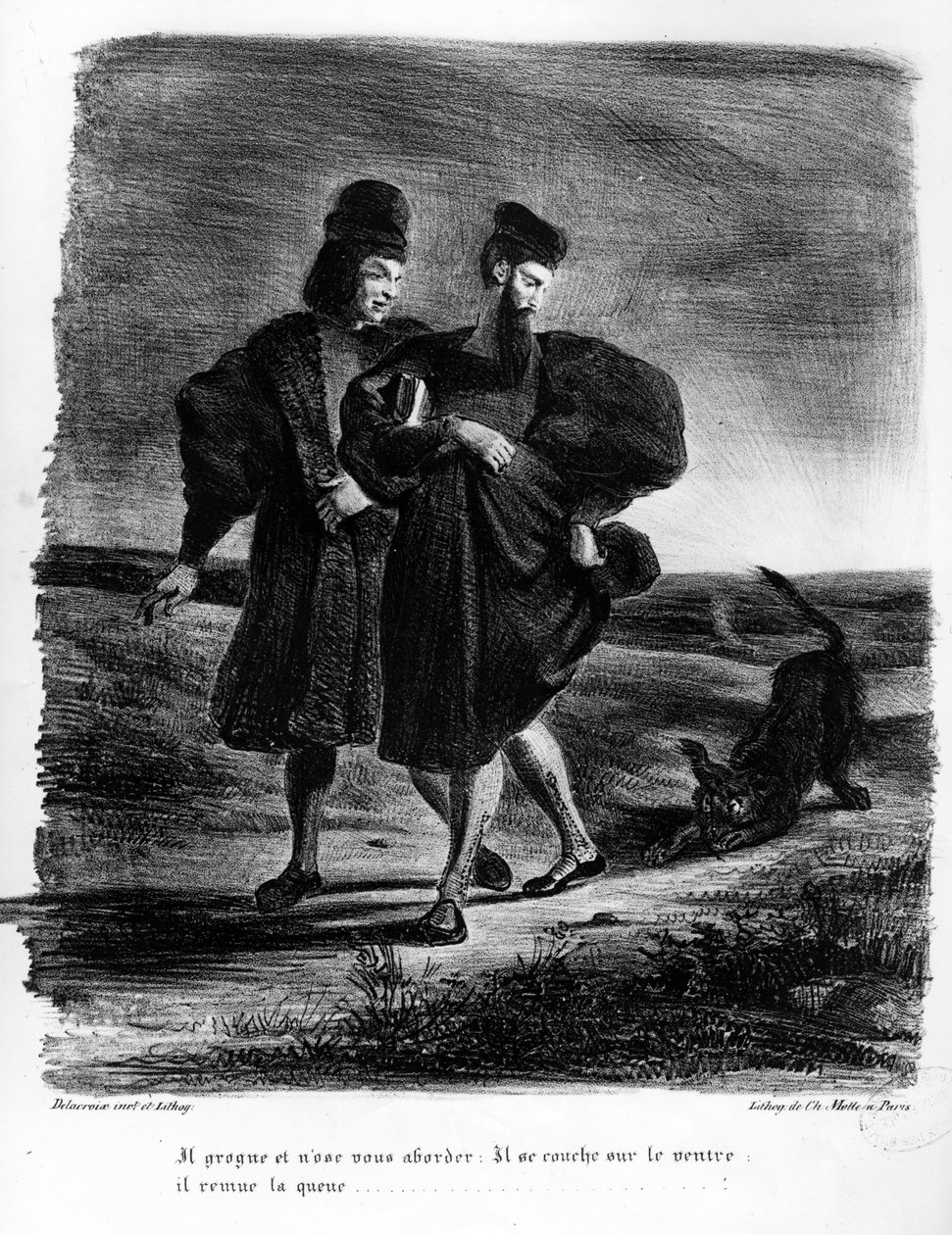 Faust und Wagner, Illustration für Faust von Goethe, 1828 von Ferdinand Victor Eugene Delacroix