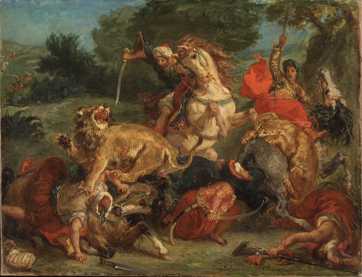 Die Löwenjagd von Ferdinand Victor Eugene Delacroix