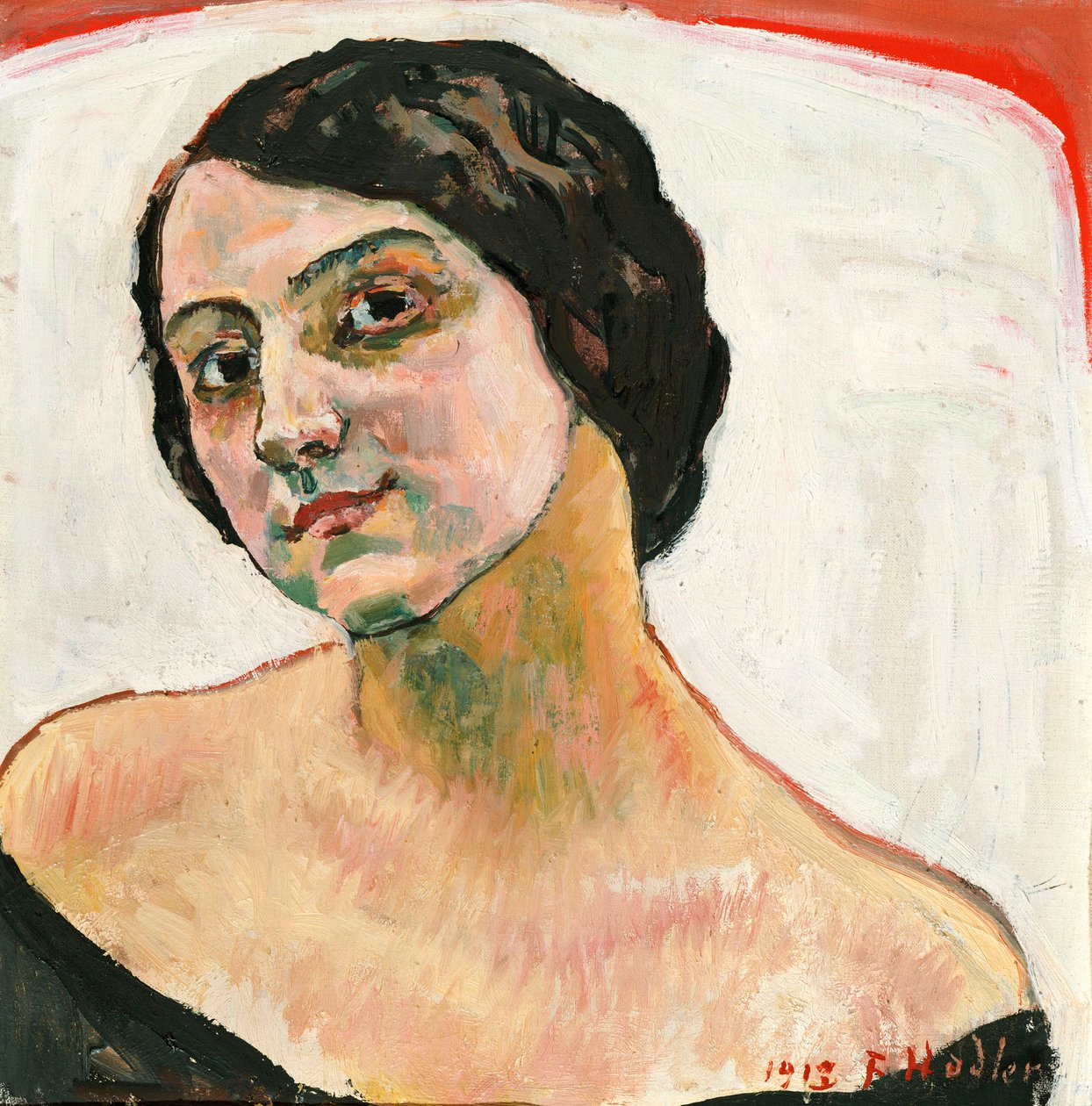 Frau mit braunem Haar, 1913 von Ferdinand Hodler