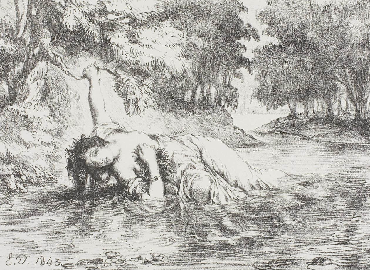 Ophelias Tod von Ferdinand Victor Eugene Delacroix