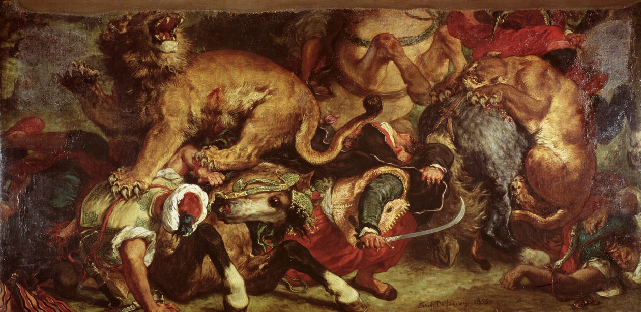 Die Löwenjagd, 1855 von Ferdinand Victor Eugene Delacroix