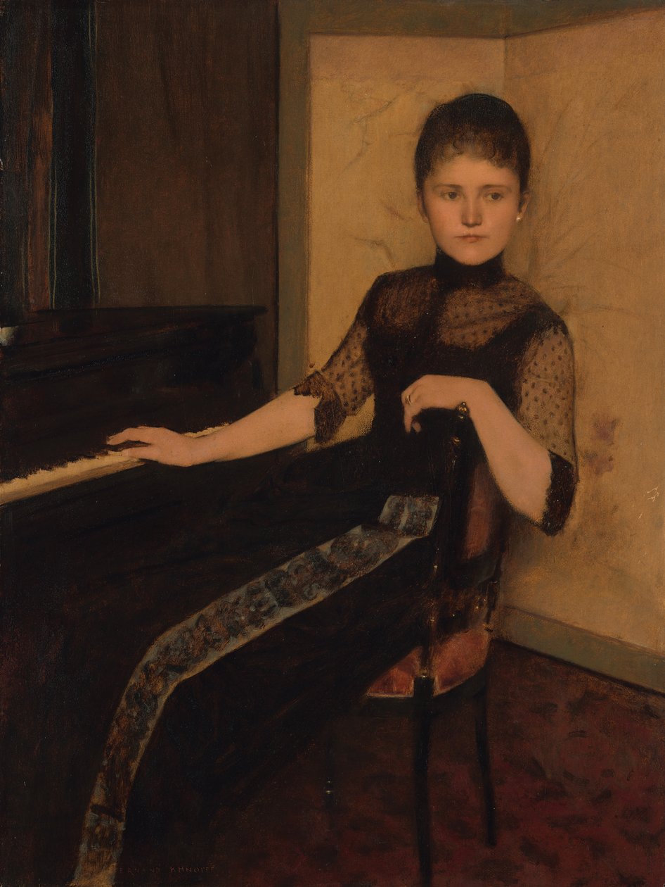 Porträt von Jonkvrouwe Maria Francisca Louisa Dommer van Poldersveldt von Fernand Khnopff