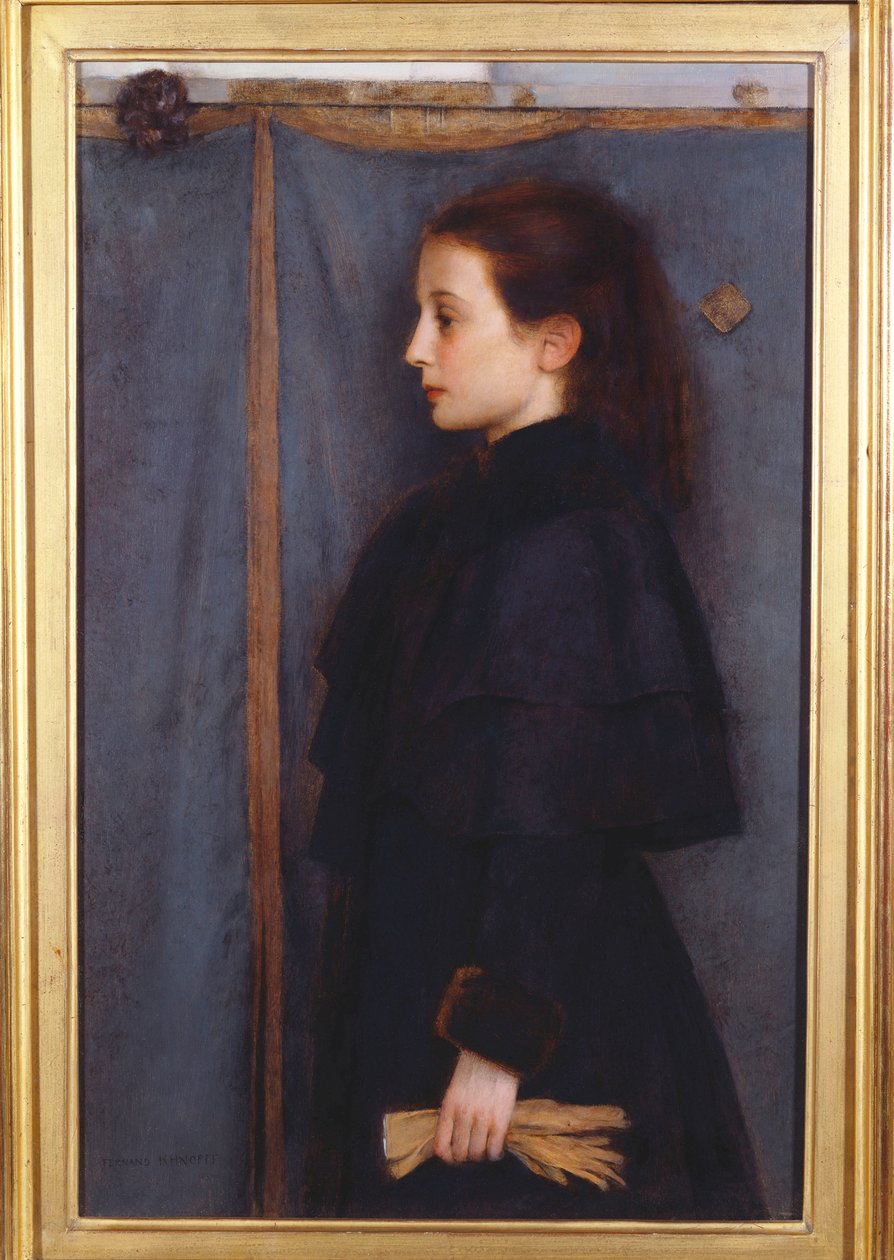 Porträt von Jeanne de Bauer, 1890 von Fernand Khnopff