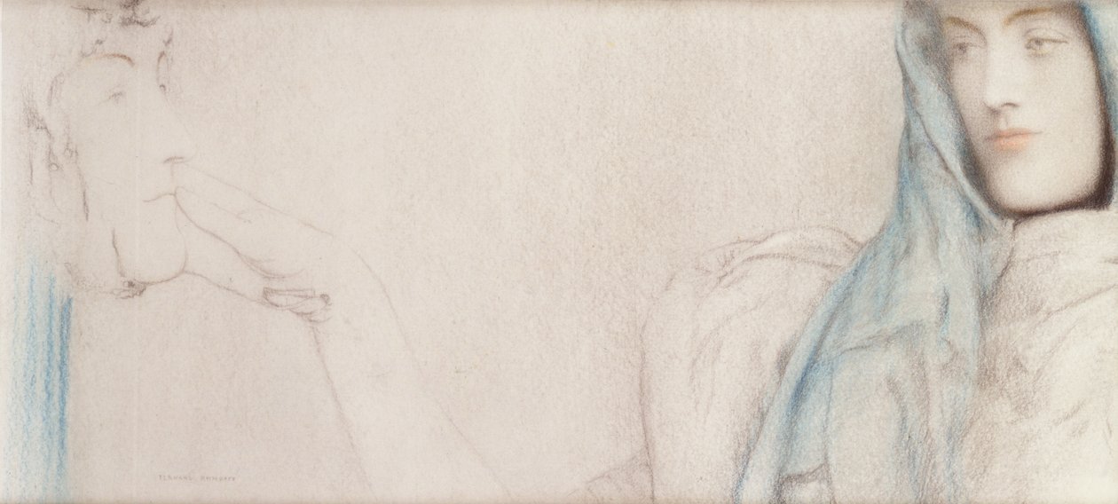Studie für Das Geheimnis, um 1902 von Fernand Khnopff