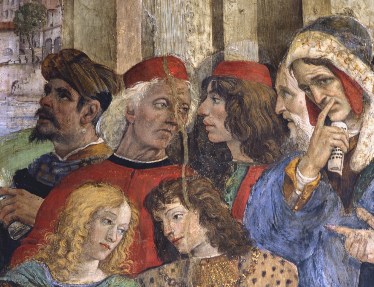 Detail aus dem Streit des Heiligen Thomas, Carafa-Kapelle, Santa Maria sopra Minerva, Rom, 1488-93 von Filippino Lippi