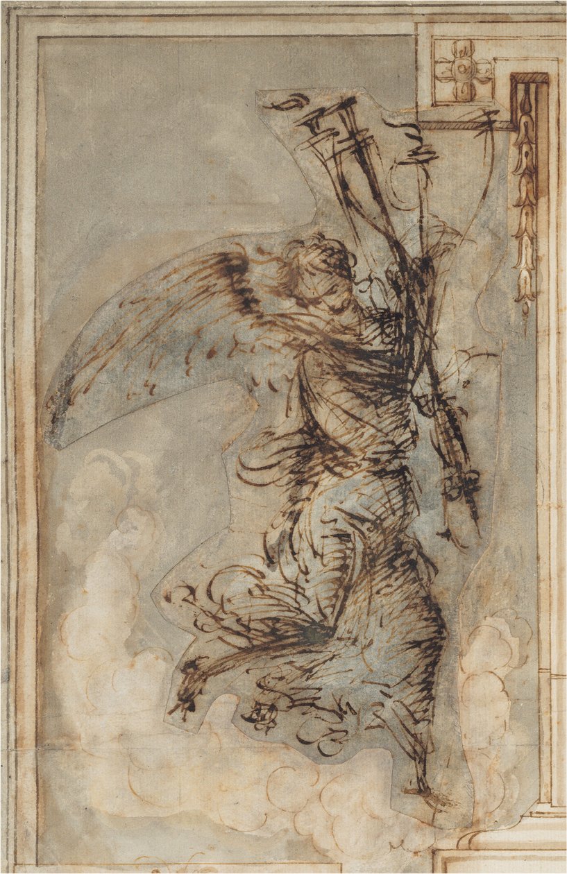 Ein Engel, der eine Fackel trägt von Filippino Lippi