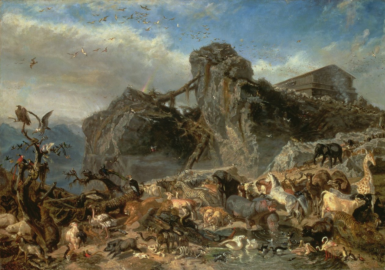 Tiere verlassen die Arche, Berg Ararat von Filippo Palizzi