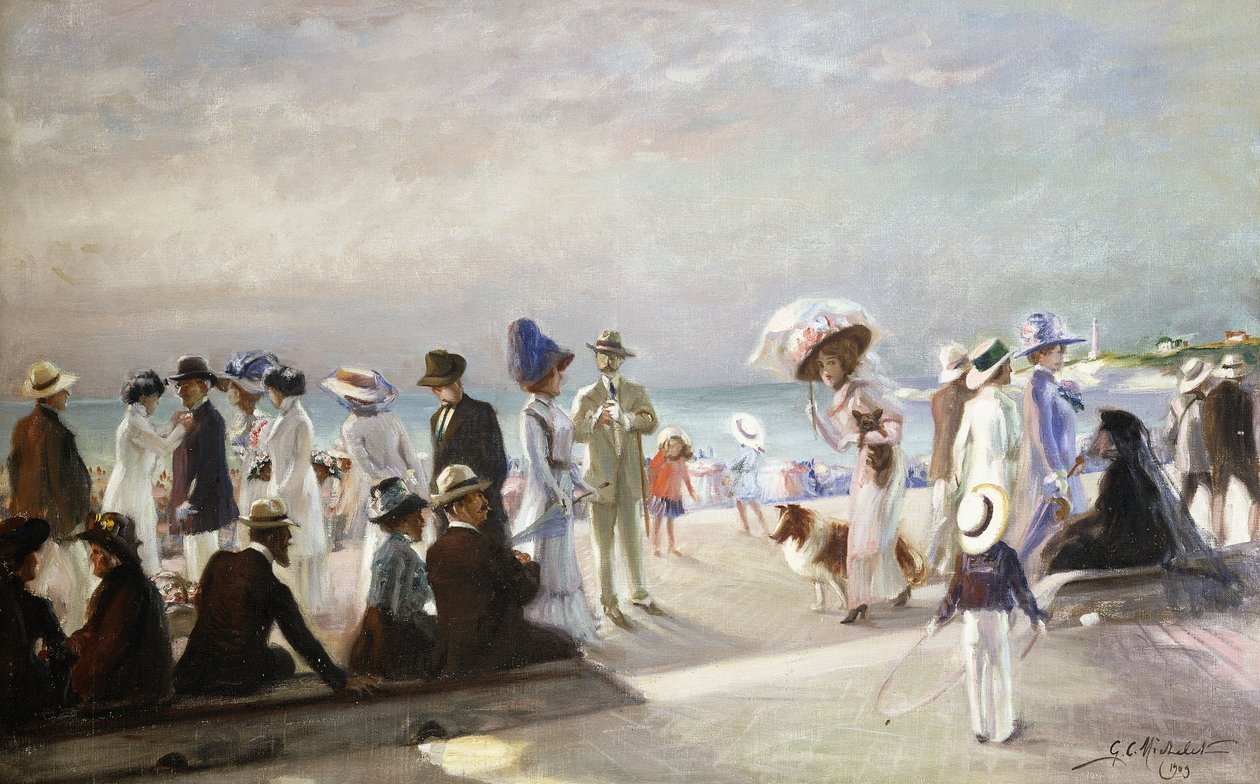 Strandszene; Szene de Plage von Firmin Marcelin Michelet