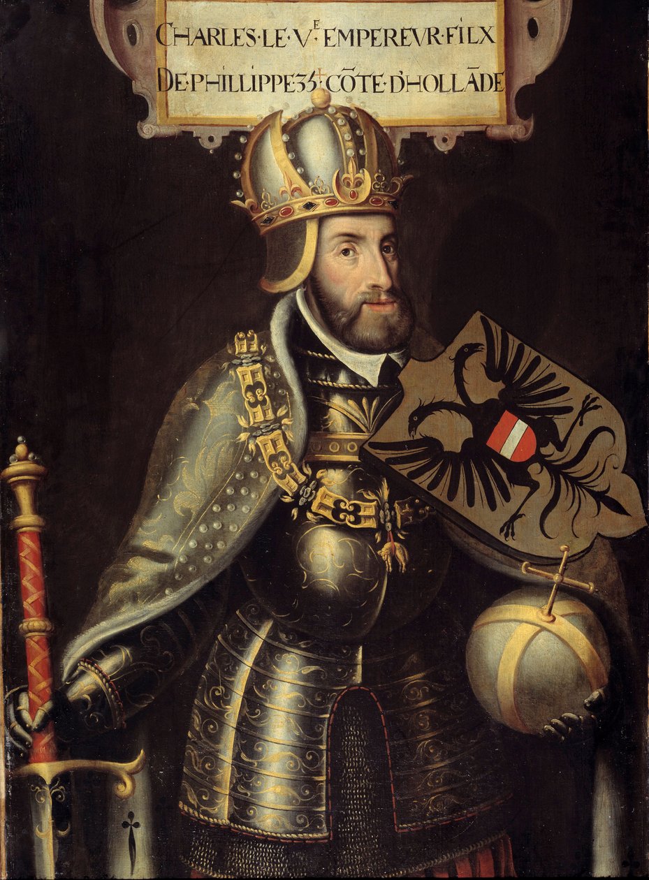 Ganzkörperporträt von Karl V. von Flemish School