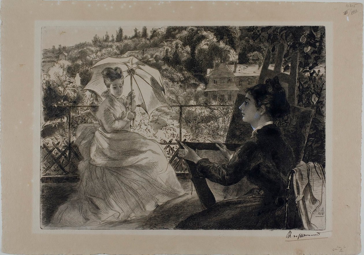 Die Terrasse der Villa Brancas von Félix Henri Bracquemond