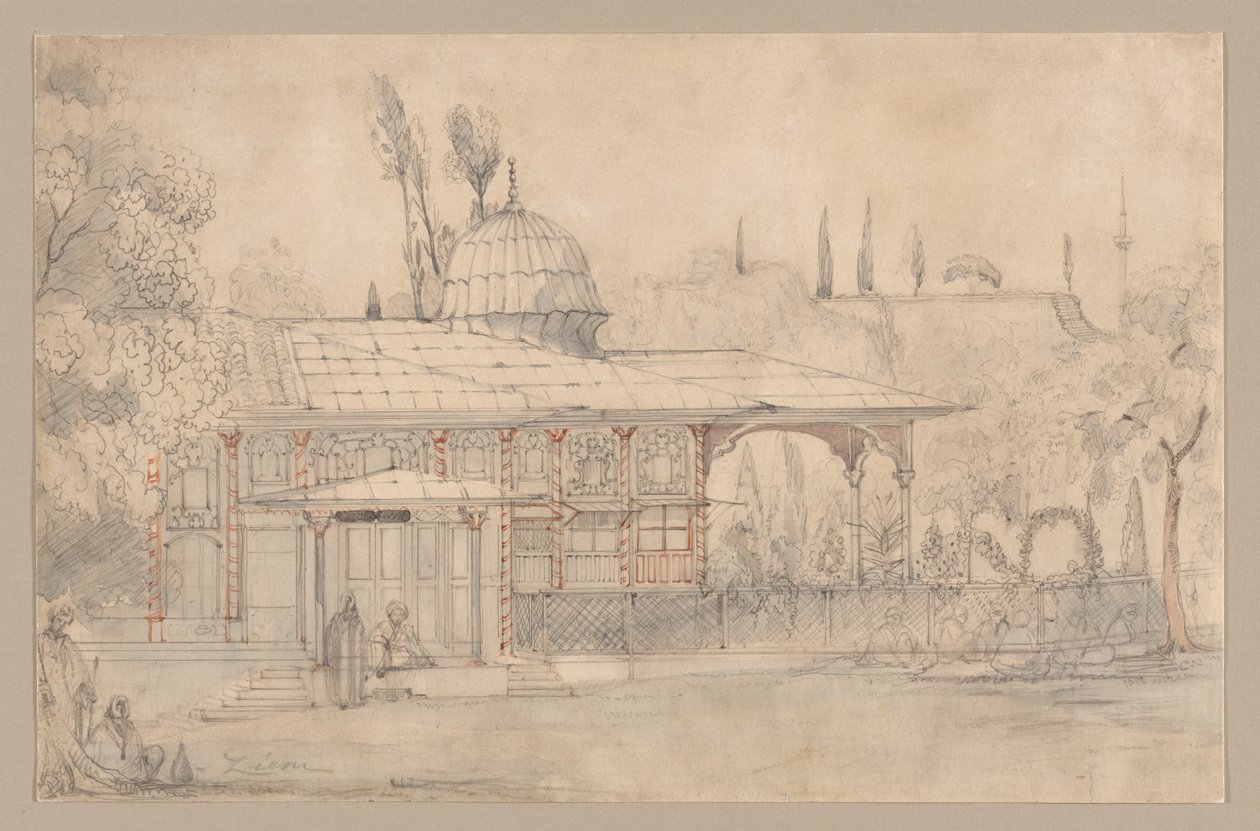 Pavillon in der Nähe einer Moschee (recto) von Félix Ziem