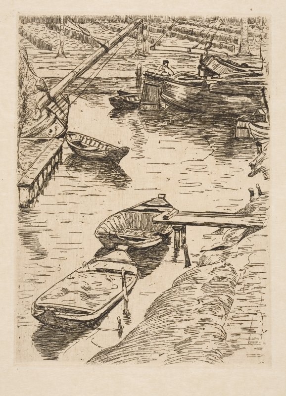 Schiffe in einem Kanal von Floris Verster