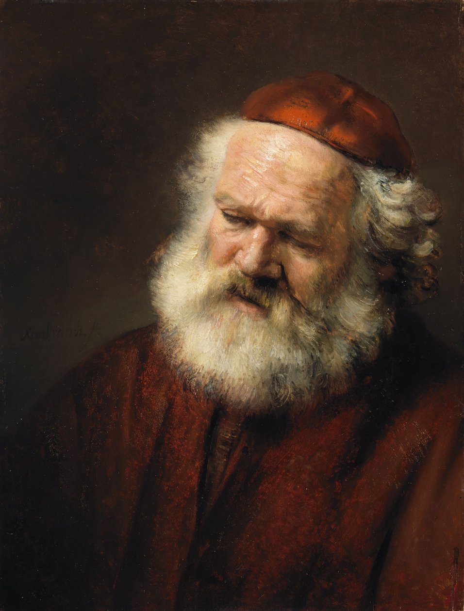 Kopf eines alten Mannes von Follower of Rembrandt