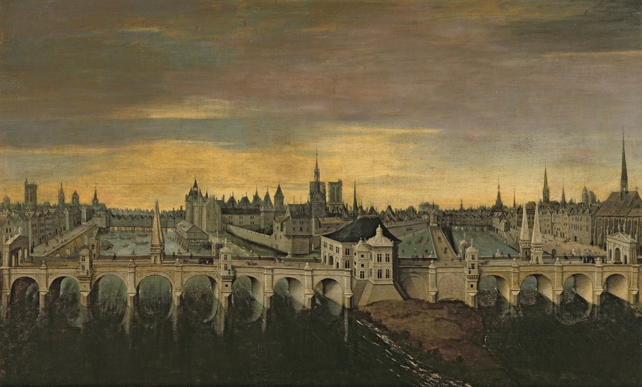 Entwurf für den Bau der Pont-Neuf, ca. 1577 von Fontainebleau School