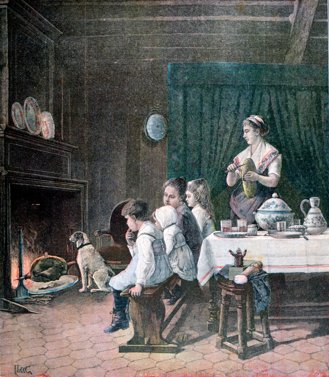 Warten, 1890 von Fortuné Méaulle