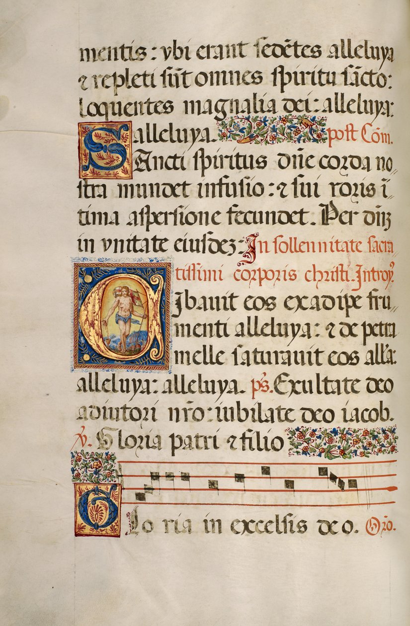 Initiale C: Der auferstandene Christus von Fra Vincentius a Fundis