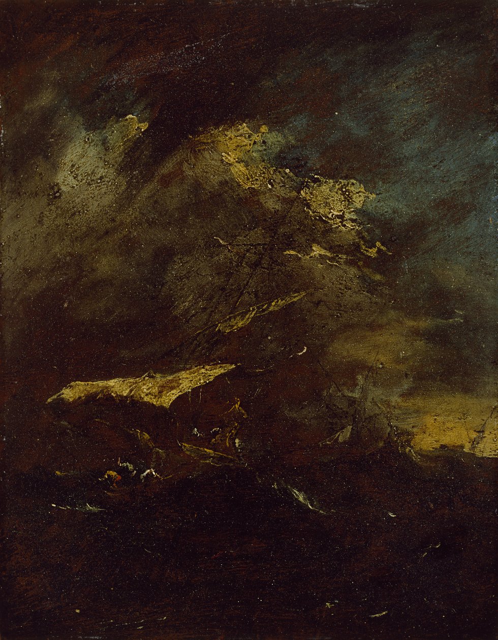 Zwei Schiffe in einem Sturm von Francesco Guardi