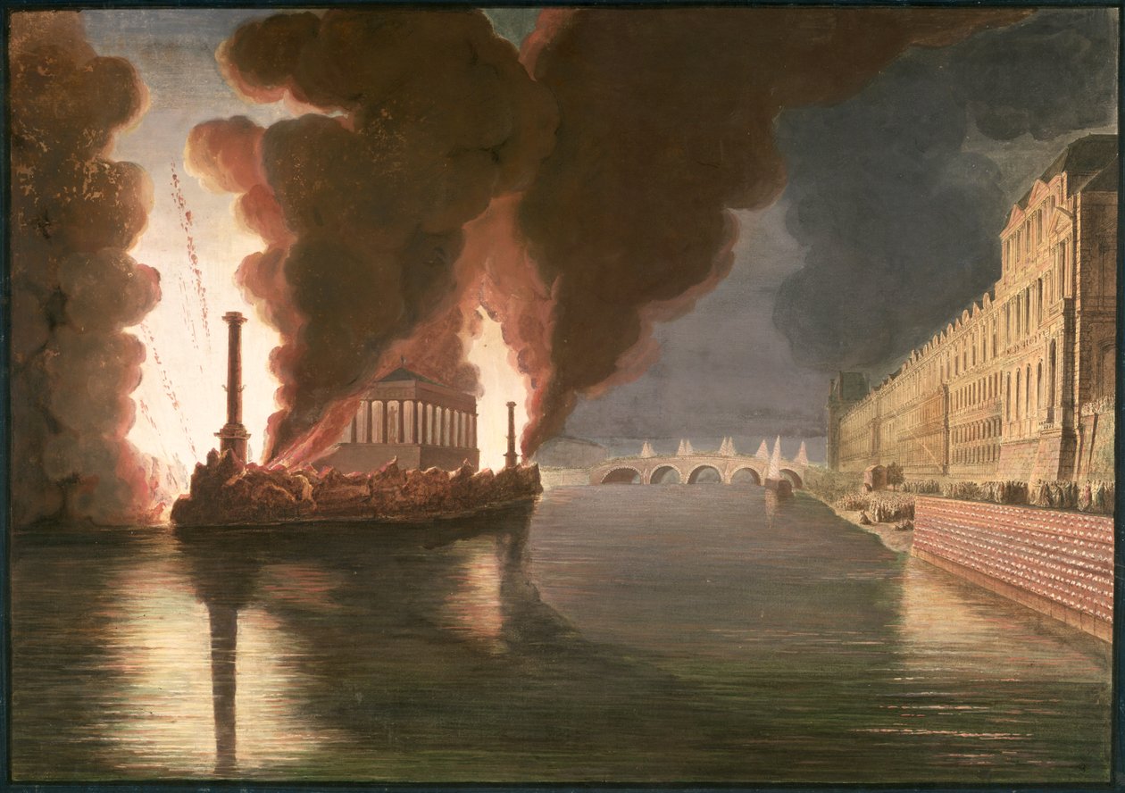 Feuerwerk an der Seine von Francesco Piranesi
