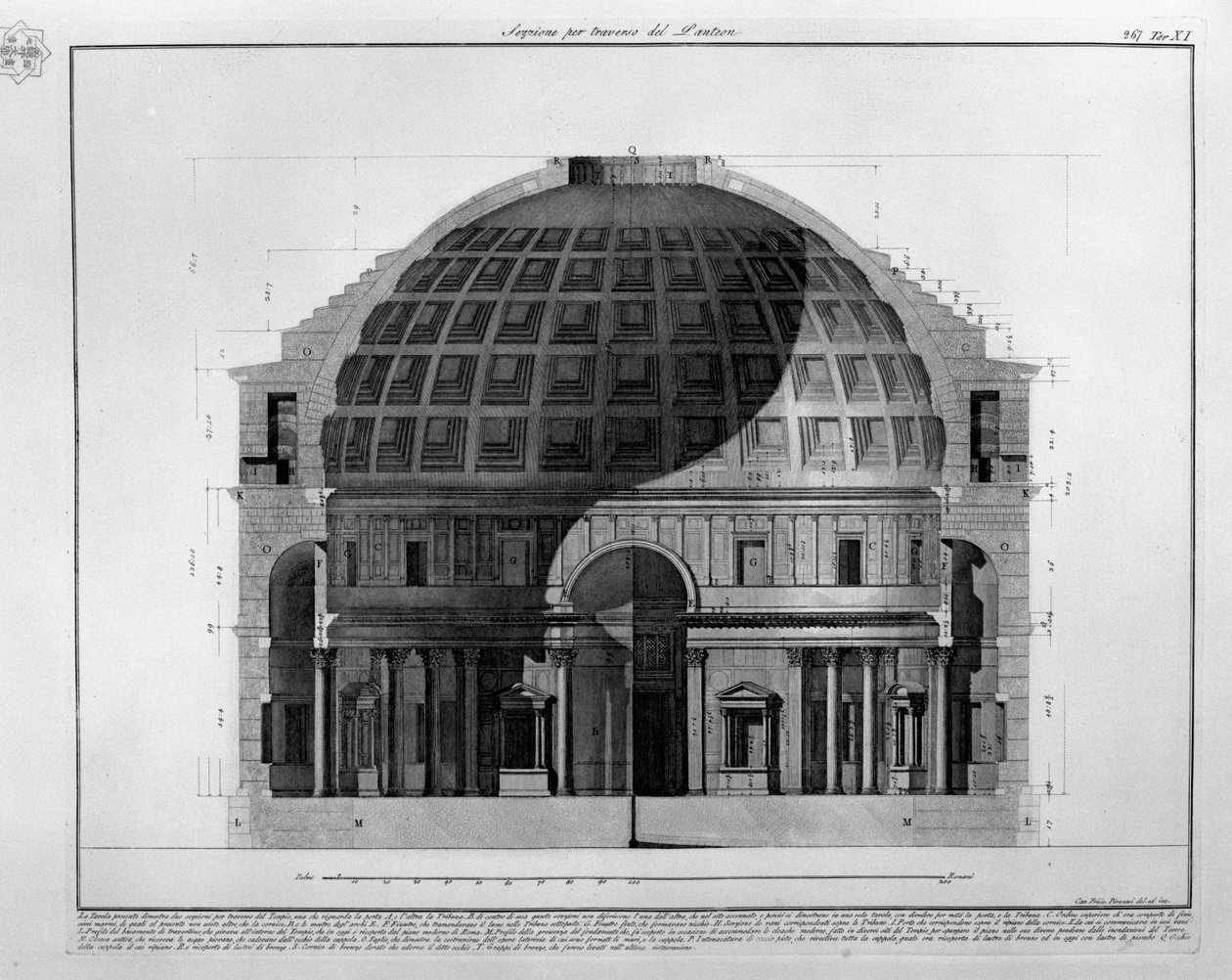 Querschnitt des Pantheon von Francesco Piranesi
