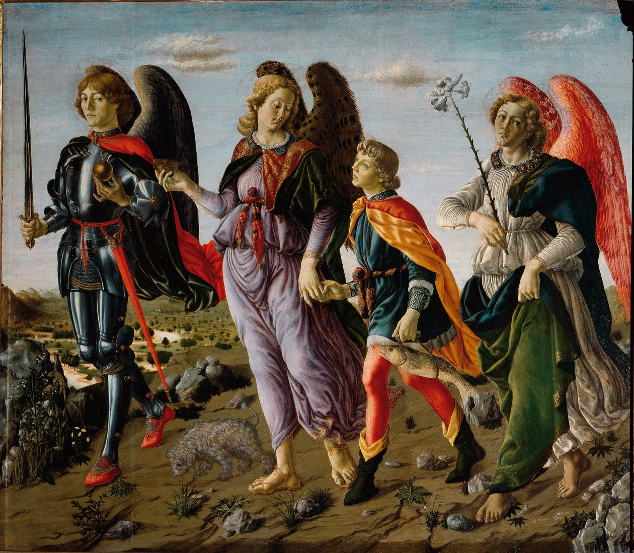 Die drei Erzengel und Tobit von Francesco Botticini
