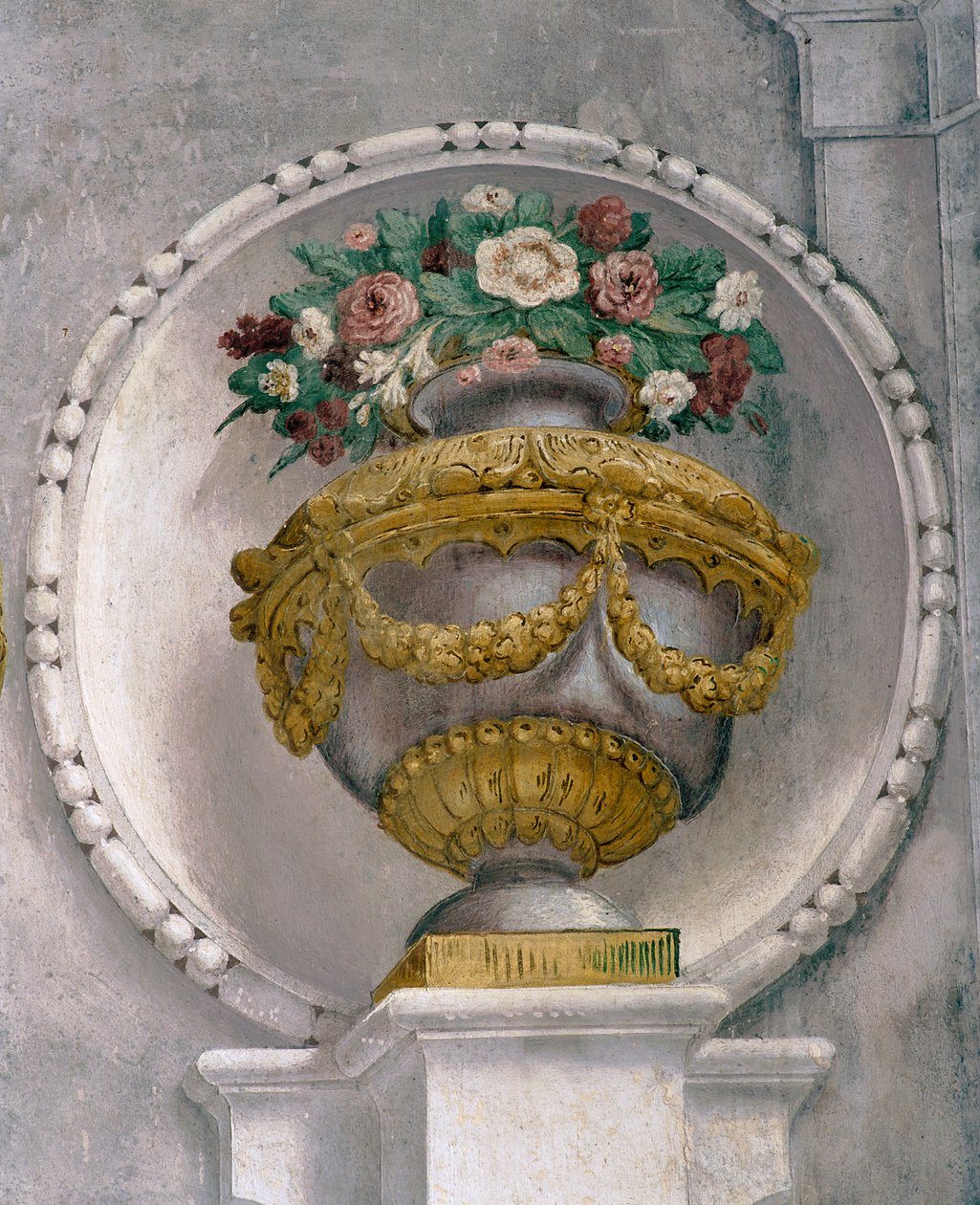 Blumenvase (Fresko) von Francesco Ferrari