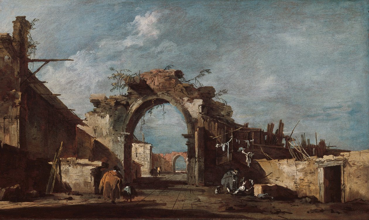 Zerstörter Torbogen, 177593 von Francesco Guardi