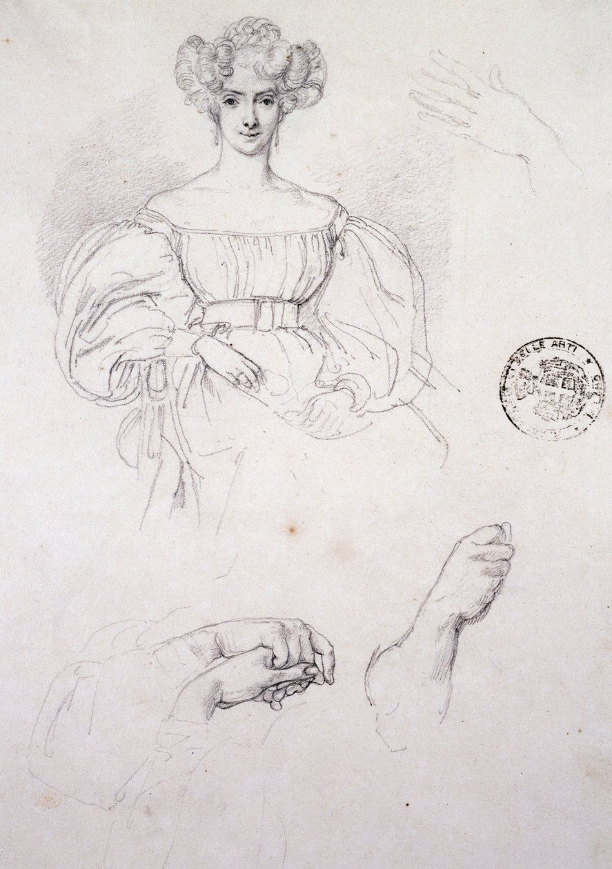 Studie für das Porträt einer Frau von Francesco Hayez