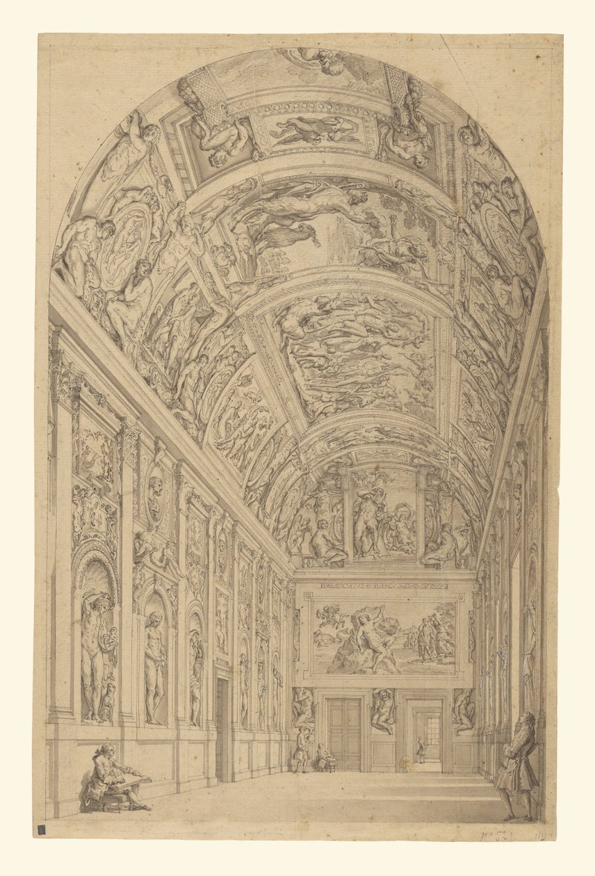 Ansicht der Farnese-Galerie, Rom von Francesco Panini