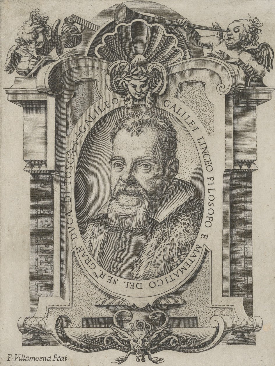 Porträt von Galileo Galilei, 1613 von Francesco Villamena