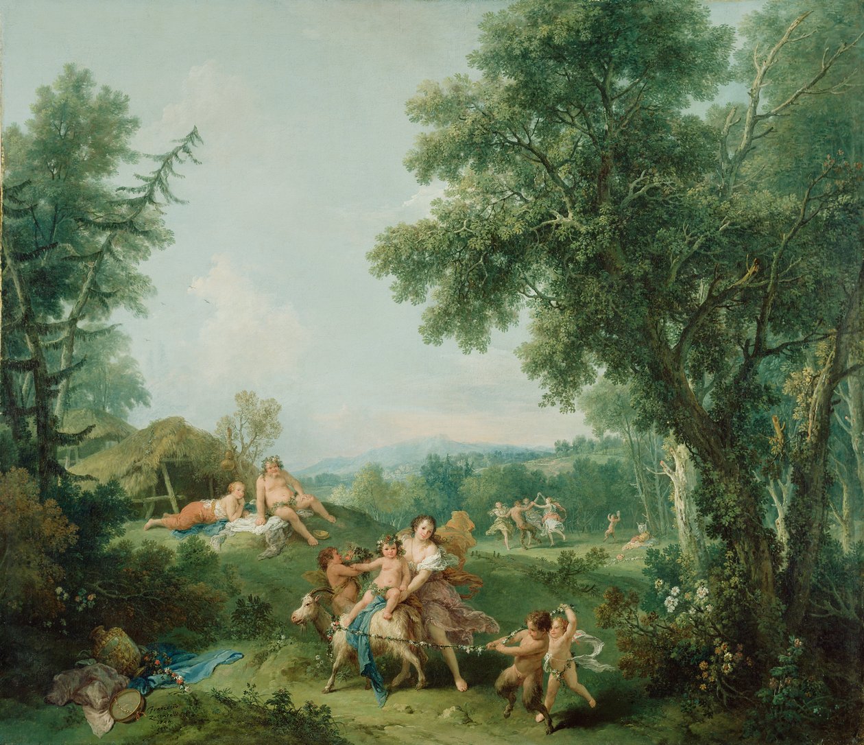 Landschaft mit der Erziehung des Bacchus von Francesco Zuccarelli