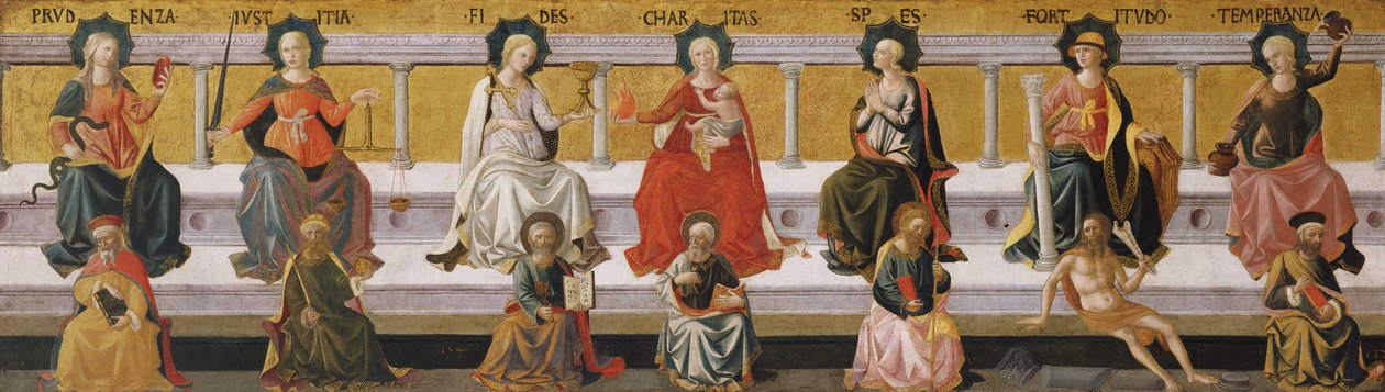 Die sieben Tugenden, ca. 1450 von Francesco di Stefano Pesellino