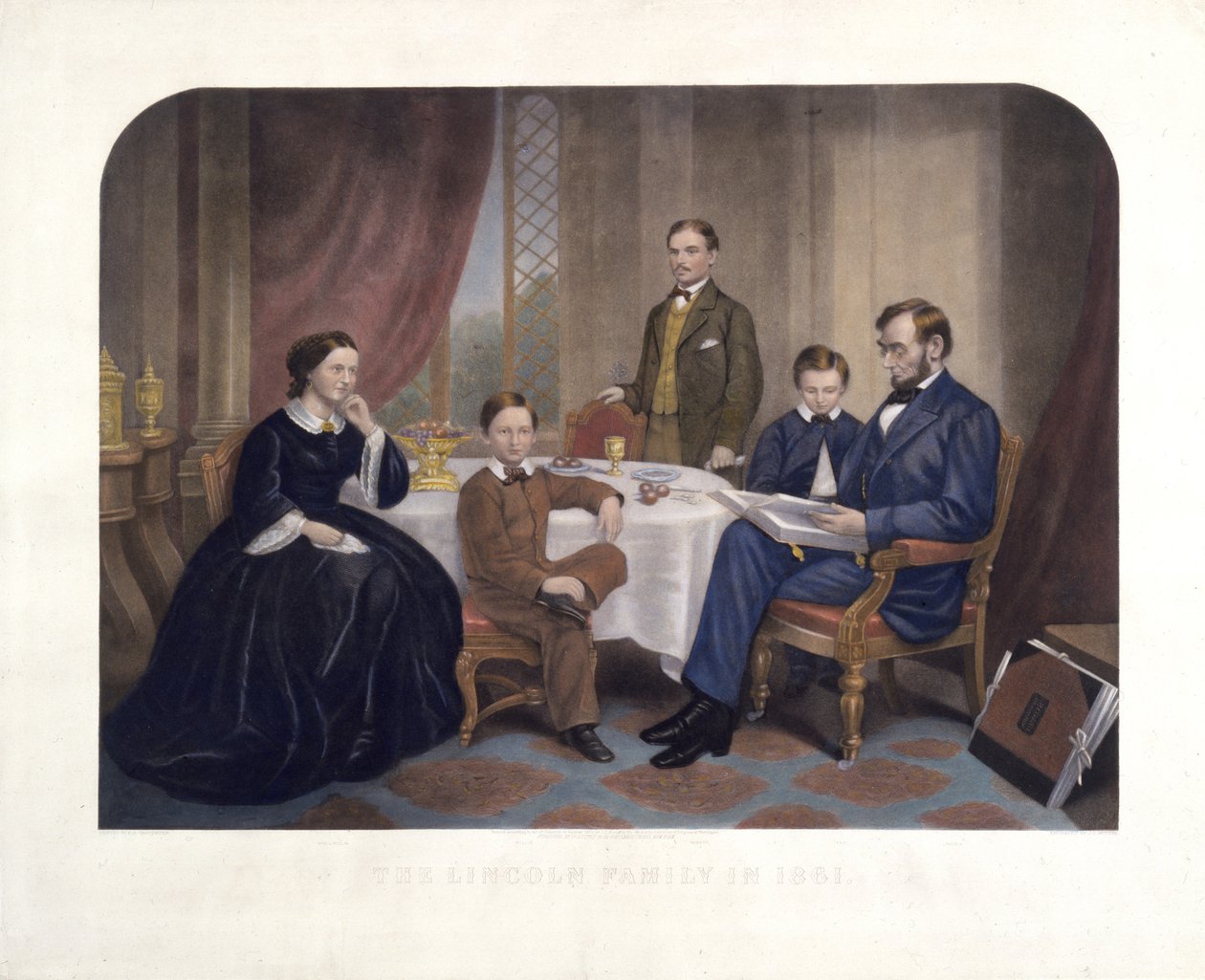 Die Familie Lincoln im Jahr 1861, graviert von J.C. Buttre von Francis Bicknell Carpenter
