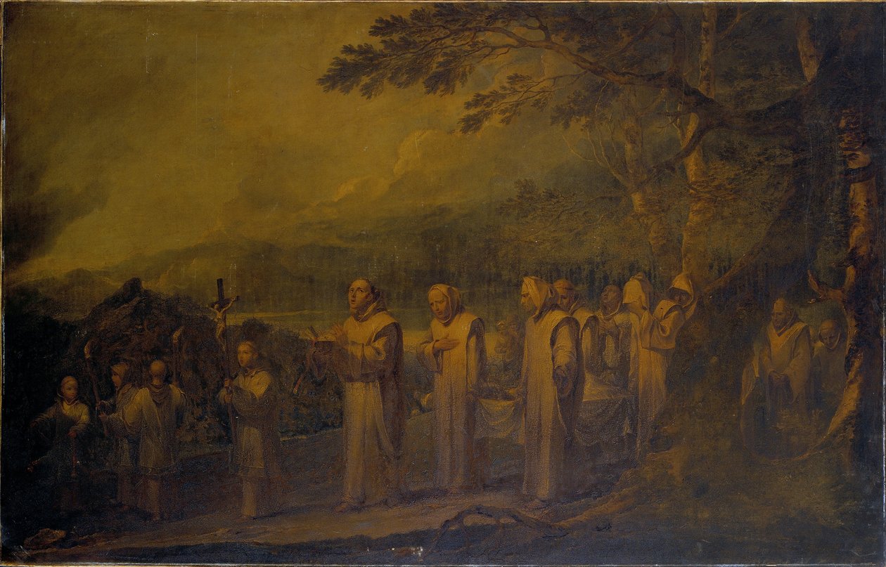 Begräbnisprozession eines weißen Mönchs von Francis Bourgeois