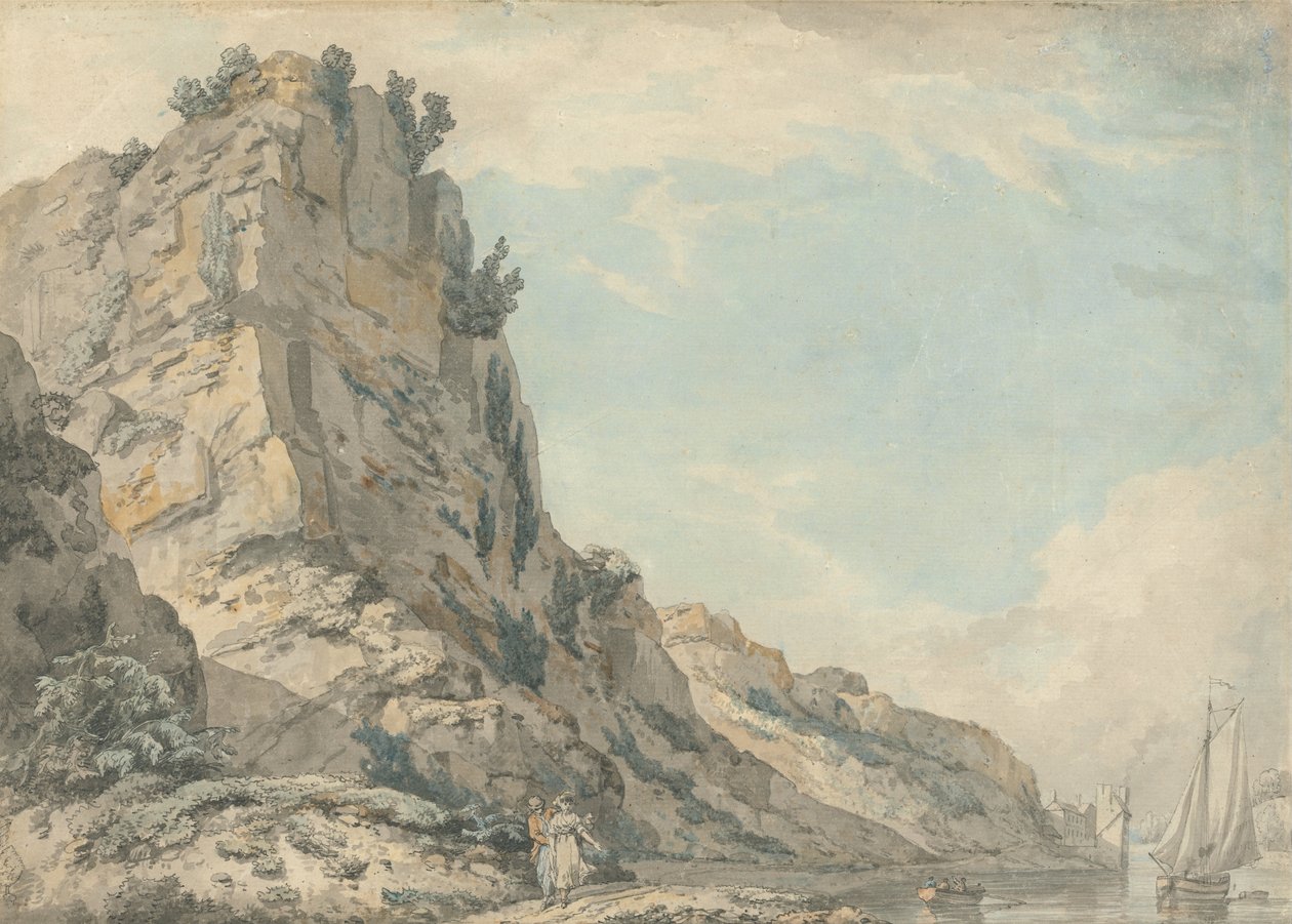 St. Vincents Rock, Clifton, Bristol mit Hotwells Spring House in der Ferne von Francis Wheatley