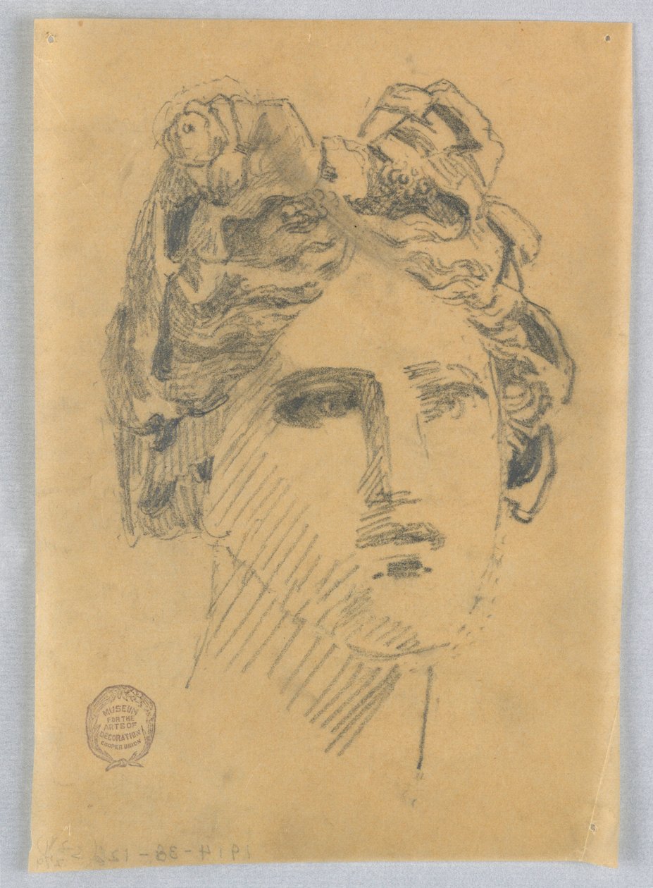 Skizze eines Frauenkopfes von Francis Augustus Lathrop