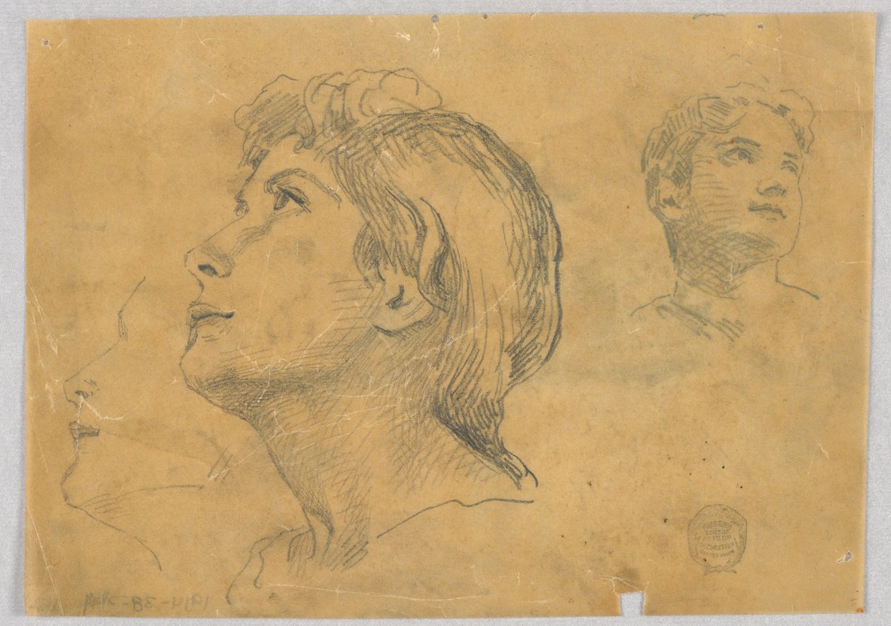 Skizzen von zwei Köpfen von Francis Augustus Lathrop