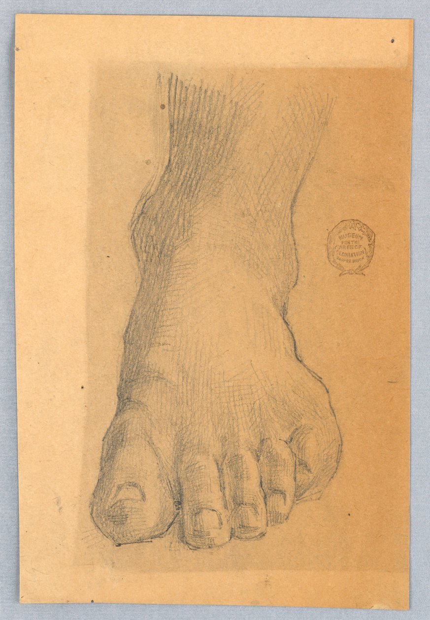Studie des linken Fußes von Francis Augustus Lathrop