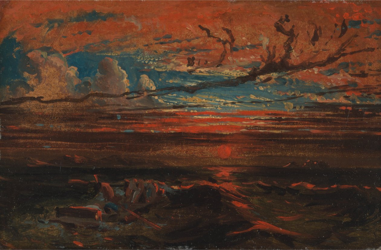 Sonnenuntergang auf See nach einem Sturm von Francis Danby