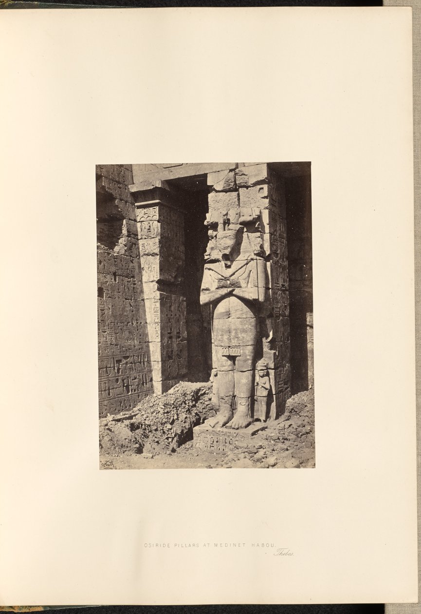 Osiride-Säulen in Medinet Habou, Theben von Francis Frith