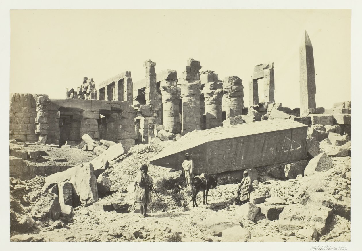 Der gebrochene Obelisk, Karnak, 1857 von Francis Frith