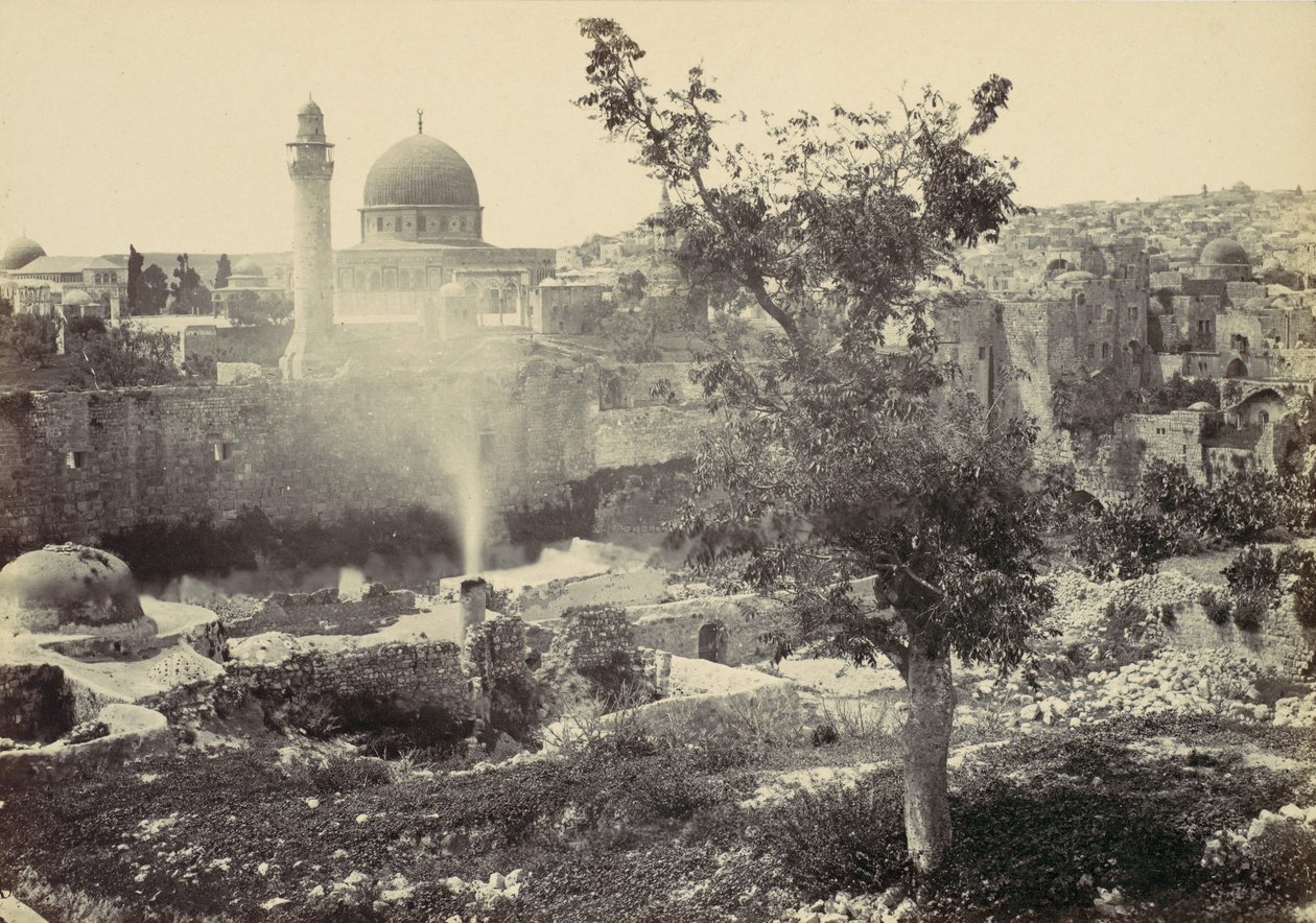 Die Moschee von Omar, Jerusalem, 1857 von Francis Frith