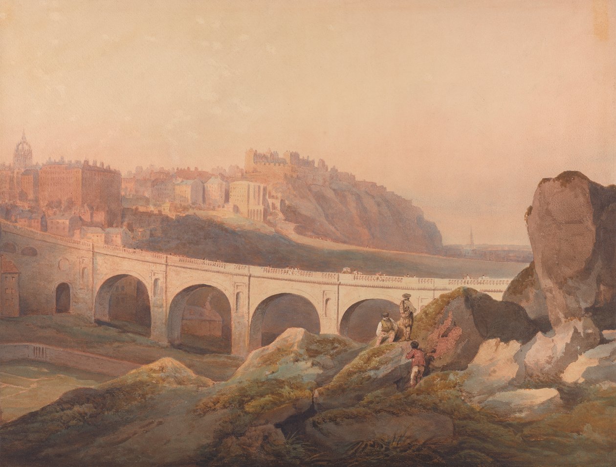 Blick auf Edinburgh vom Calton Hill von Francis Nicholson
