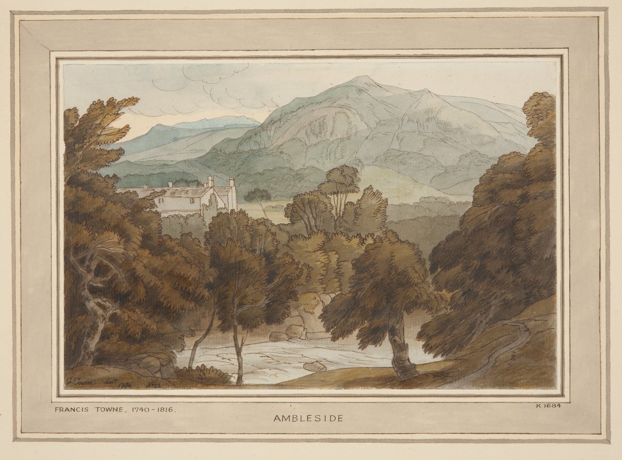 Ambleside, Eine Ansicht in der Nähe von Clappers Gate, Ambleside von Francis Towne