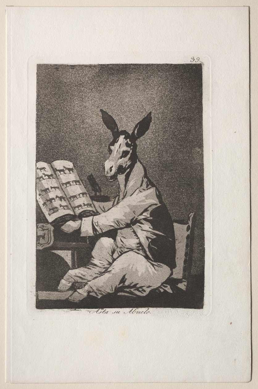 Caprichos: Und so war sein Großvater. von Francisco de Goya