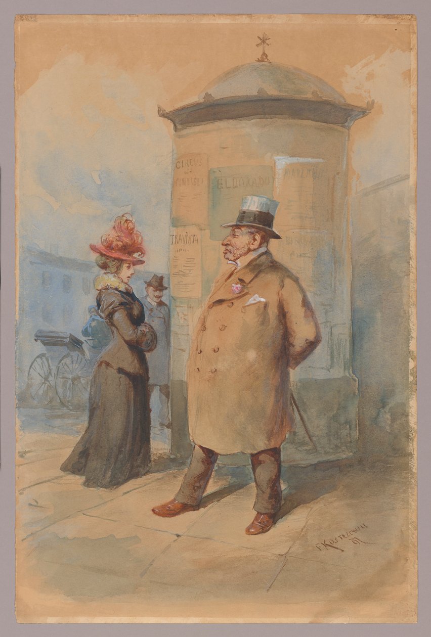 Unter der Anzeigetafel von Franciszek Kostrzewski